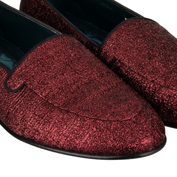 Dolce & Gabbana - DG Logo Lurex Glitter Loafer YOUNG POPE Bordeaux 43 UK 9 US 10 - Picture 3 of 5